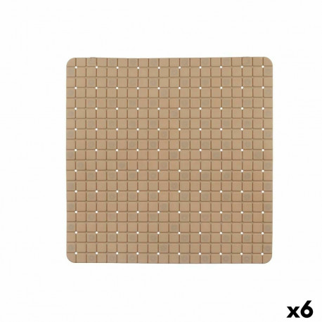 Non-slip Shower Mat Berilo BM509S - 316 BM509S - 316 Beige PVC 50,3 x 50,3 x 0,7 cm Frames (6 Units)