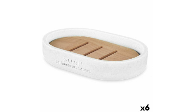 Soap dish Berilo B5456BC-4 - 455 B5456BC-4 - 455 White Resin Bamboo 12,5 x 2,5 x 8,5 cm (6 Units)