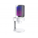 Fifine AmpliGame A8 RGB mikrofon mängimiseks | taskuhäälingusaated | ojad | statiiv | valge