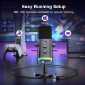 Fifine AmpliGame AM8 RGB mikrofon mängimiseks | taskuhäälingusaated | ojad | XLR must