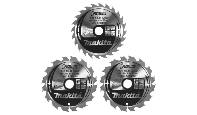 Makita B-33897 Saw Blade Set 136x20x16Z+24Z