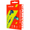 CANYON EPM-02, Stereo Earphones with inline microphone, Green+Blue, cable length 1.2m, 20*15*10mm, 0