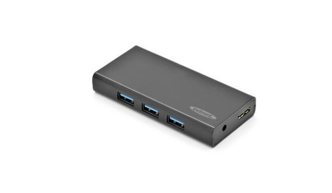 EDNET Hub 7-port USB 3.0 SuperSpeed, Power Supply, black