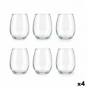 Set of glasses Amber Transparent Glass 350 ml (4 Units)