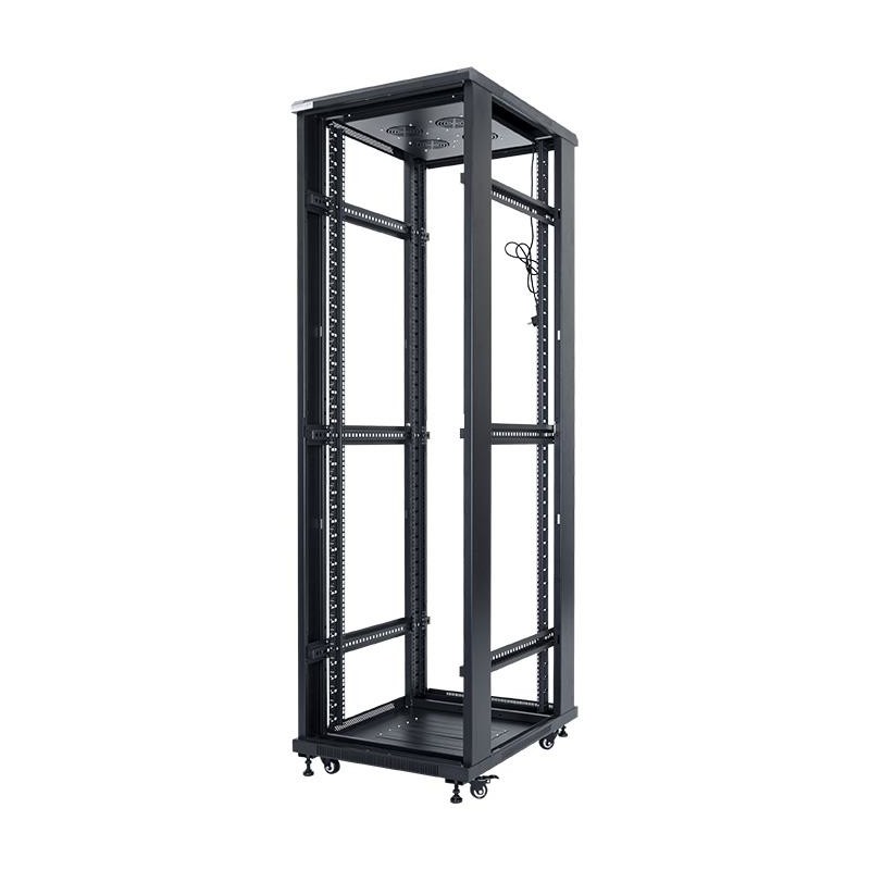 START.LAN 42U rack 19'' standing cabinet 600x1000mm black (perf.steel ...