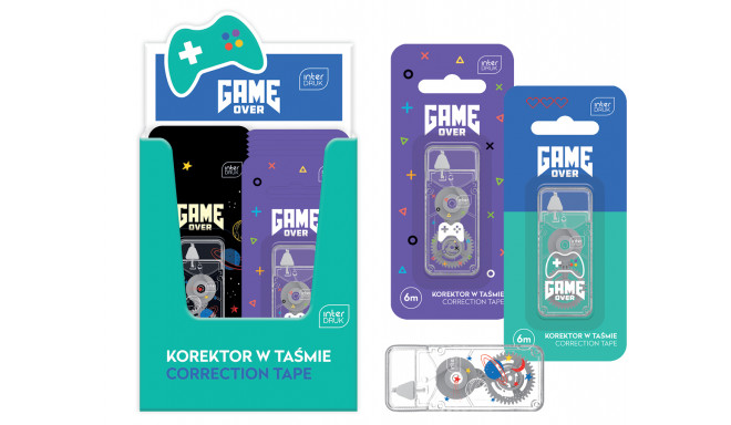 Korrektuurlint GAME OVER 6m, assortii, Interdruk