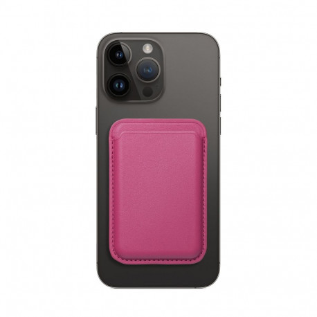 LEATHER MAG WALLET compatible with MagSafe pink