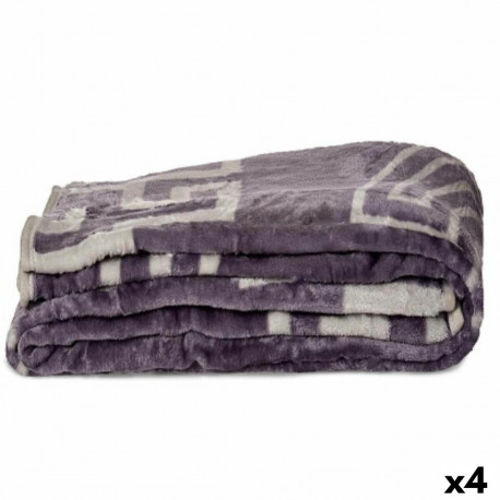 Blanket Gift Decor 3383 3383 Grey 220 x 240 x 0,5 cm (4 Units)