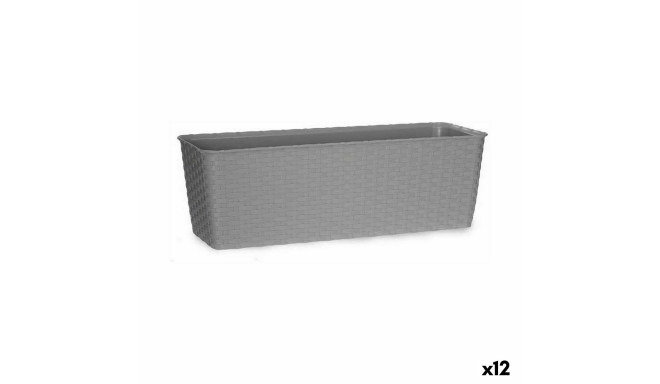 Balkona Puķu Kaste Stefanplast Pelēks Plastmasa 18 x 16 x 49 cm (12 gb.)