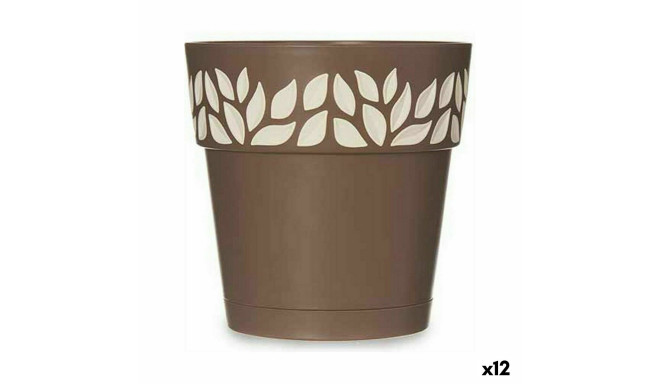 Self-watering flowerpot Stefanplast Cloe Brown Plastic 15 x 15 x 15 cm (12 Units)