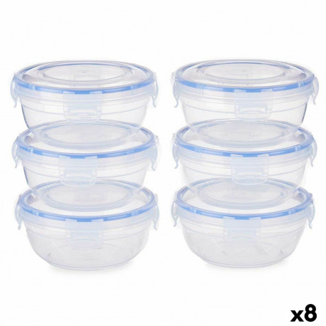Set of lunch boxes Leknes 30502 30502 Blue Transparent polypropylene Plastic 800 ml Hermetic (8 Unit