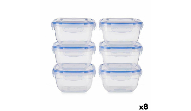 Set of lunch boxes Leknes 30103 30103 Blue Transparent polypropylene Plastic 900 ml Hermetic (8 Unit