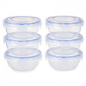 Set of lunch boxes Hermetic Blue Transparent Plastic 800 ml 15,5 x 7,5 x 15,5 cm (8 Units)