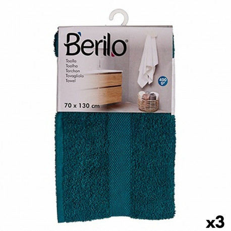 Bath towel Berilo 89674 89674 Blue 80 % cotton 20 % Polyester 70 x 130 cm 35 x 4 x 20 cm (3 Units)