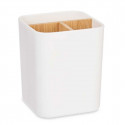 Toothbrush Holder White Bamboo polypropylene 9 x 11 x 9 cm (6 Units)