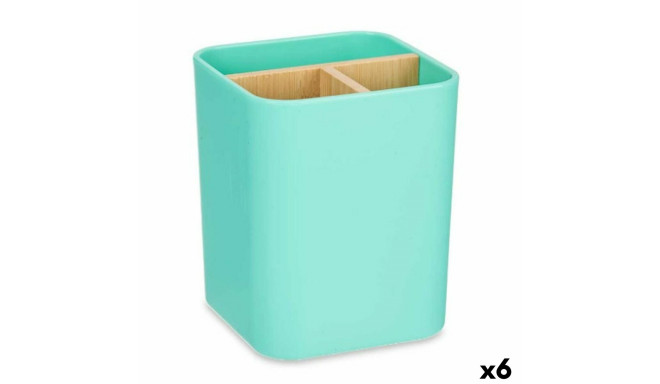 Toothbrush Holder Green Bamboo polypropylene 9 x 11 x 9 cm (6 Units)