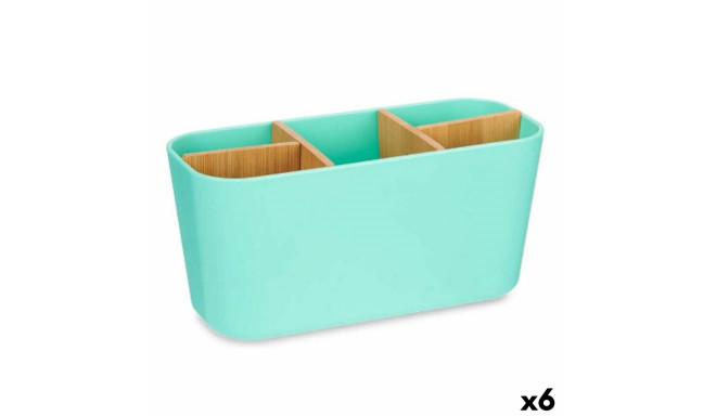 Zobu birstu turētājs Berilo B9045-GREEN Zaļš Bambuss polipropilēns 21 x 10 x 9 cm (6 gb.)