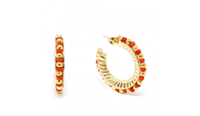 SHABAMA ETIOPIA ROJO 2CM pendientes #oro brillo 1 u