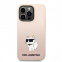 Karl Lagerfeld case for iPhone 14 Pro 6,1" KLHCP14LSNCHBCP pink hardcase Silicone Choupette