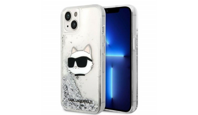Karl Lagerfeld case for iPhone 14 Plus 6,7" KLHCP14MLNCHCS silver hardcase Glitter Choupette Head