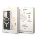 Guess set case + charger for iPhone 14 Pro Max 6,7" GUBPP14XHMEACSK black hard case Marble MagSafe