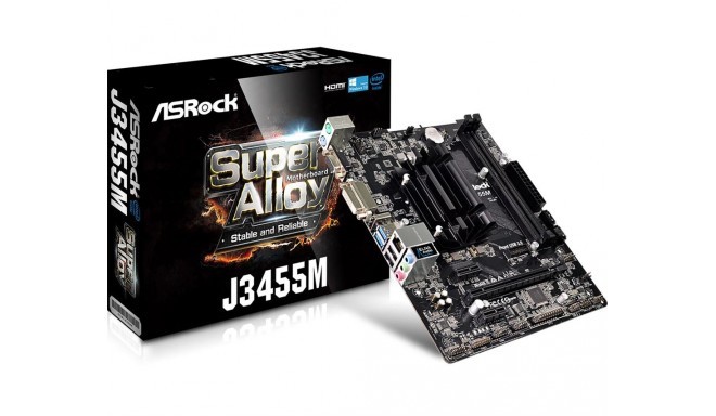 ASRock emaplaat J3455M DDR3/DDR3L 1866 SATA3 D-Sub HDMI DVI-D