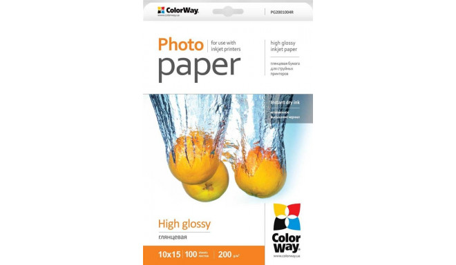 Fotopaber ColorWay 10x15, 200 g/m², 100 lehte, Läikiv