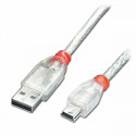 USB 2.0 A-Mini USB B Kaabel LINDY 41782 Hall Läbipaistev 1 m