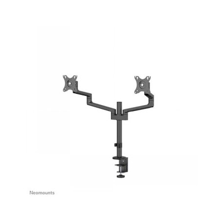 NEOMOUNTS SCREEN DESK MOUNT FOR TWO SCREENS, BLACK (CLAMP+GROMMET)