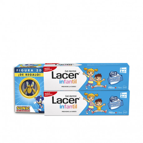 LACER INFANTIL gel dental fresa duo + regalo 2 x 75 ml 2 u