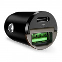 Puro Mini, USB-A, USB-C, 30 W, must - Autolaadija