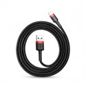 Baseus Cafule Cable Durable Nylon Braided Wire USB | Lightning QC3.0 1.5A 2M black-red (CALKLF-C19)