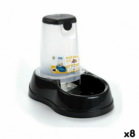 Dog Feeder Stefanplast 04179 04179 Anthracite Translucent Plastic 1,5 L 18,5 x 22,5 x 29 cm (8 Units