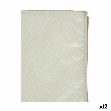 Tablecloth 10 10 Yellow White Beige Oilcloth Rhombus 140 x 140 cm (12 Units)