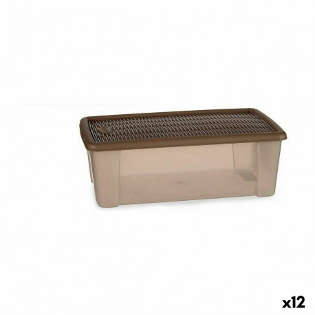 kaanega säilituskarp Stefanplast Elegance Beež Plastmass 5 L 19,5 x 11,5 x 33 cm (12 Ühikut)