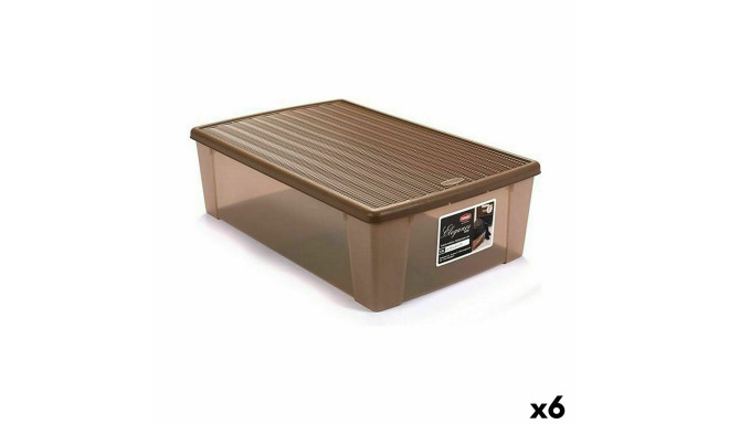 kaanega säilituskarp Stefanplast Elegance Beež Plastmass 38,5 x 17 x 59,5 cm (6 Ühikut)