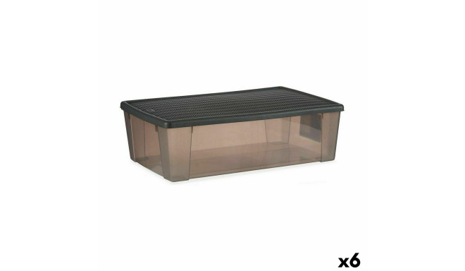 Storage Box with Lid Stefanplast Elegance Grey Plastic 30 L 38,5 x 17 x 59,5 cm (6 Units)