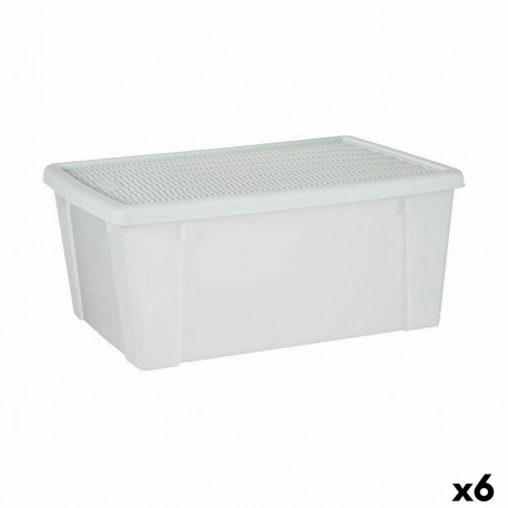 Uzglabāšanas Kaste ar Vāku Stefanplast Elegance Balts Plastmasa 29 x 17 x 39 cm (6 gb.)