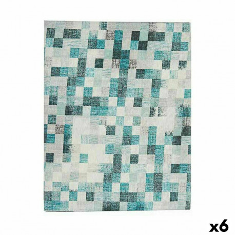 Скатерть Kinvara CUADROS-A бирюзовый парусина 140 x 180 cm Против пятен фотографии (6 штук)
