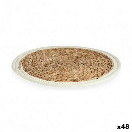 Table Mat Gift Decor 89715 89715 White Natural Natural Fibre 30 x 1 x 30 cm (48 Units)