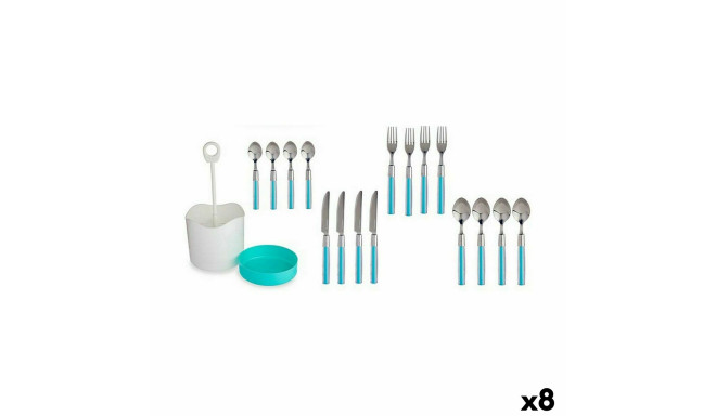 Söögiriistade komplekt Kinvara HQ223H10 HQ223H10 Sinine Roostevaba teras Plastmass (8 Ühikut)