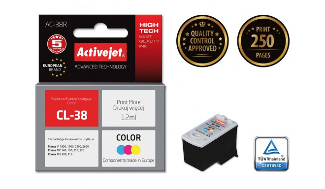 Activejet AC-38R tindikassett (asendus Canon CL-38; premium; 12 ml; värviline)
