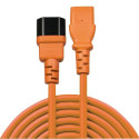 Lindy 1m C14 to C13 Extension Cable, orange