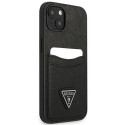 Guess kaitseümbris iPhone 13 mini Saffiano Double Card Triangle, must (GUHCP13SPSATPK)