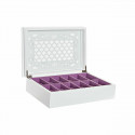 Jewelry box DKD Home Decor Watches 29 x 20 x 9,5 cm Crystal Lilac White MDF Wood