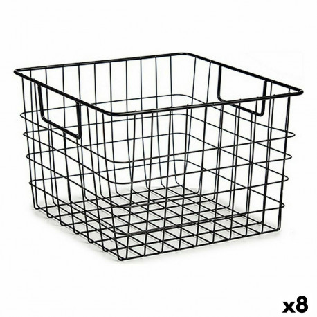 Корзина Kinvara W7318 Чёрный Сталь 29 x 19,5 x 32 cm С ручками (8 штук)