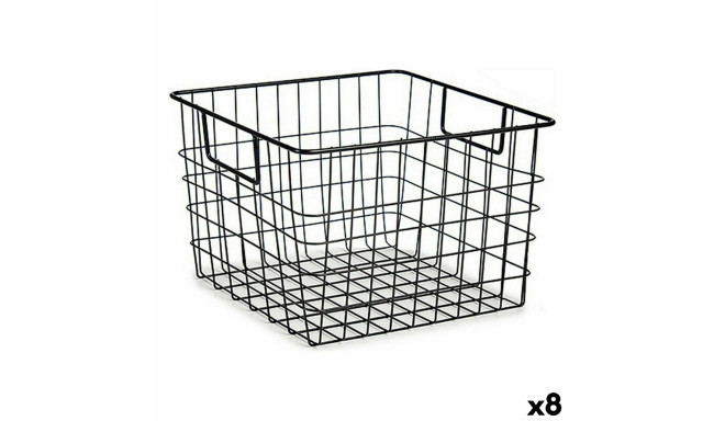 Multi-purpose basket Kinvara W7318 W7318 Black Steel With handles (8 Units)