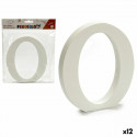 Letter O White Wood 1,8 x 21 x 17 cm (12 Units)