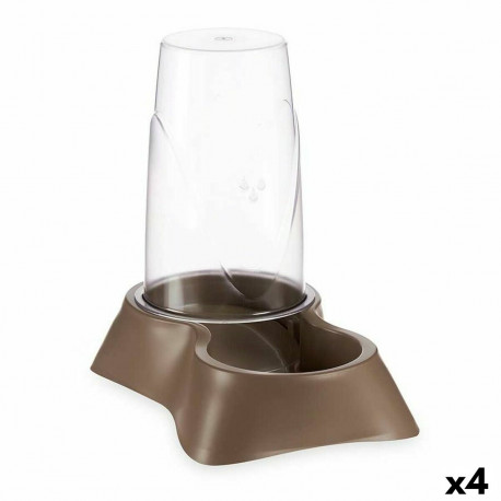 Pet feeding dish Mascow 87852 87852 Brown polypropylene 3,5 L 21,5 x 32,5 x 32,5 cm Dispenser (4 Uni