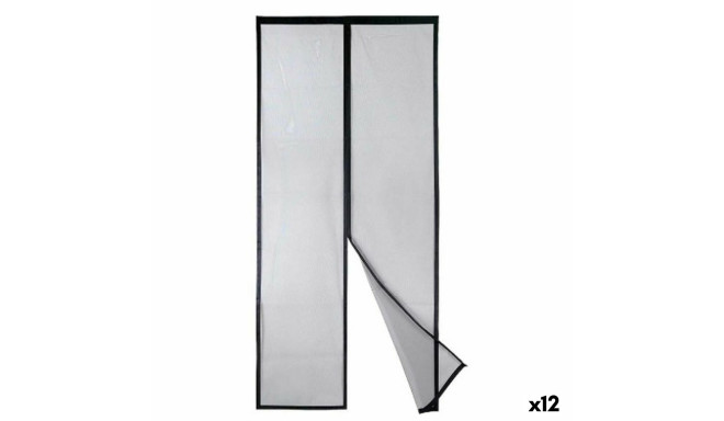 Mosquito net Magnetic Black Polyester Magnet 90 x 210 cm (12 Units)